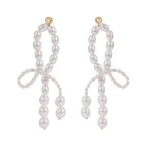 1 Paire De Boucles D'Oreilles Élégantes Et Luxueuses En Acier Inoxydable Plaqué Or Avec Perles Artificielles Pour Femme h5 Image6