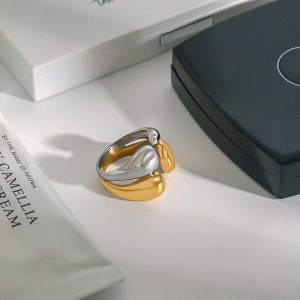 Bague Simple Pour Femme, Collection Simple, Élégante, Annulaire, En Acier Inoxydable Étanche, Coloris Or Et Argent. h5 Image8