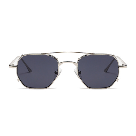 1 Paire De Lunettes De Soleil Simples En Alliage De Couleur Unie Pour Femmes 2