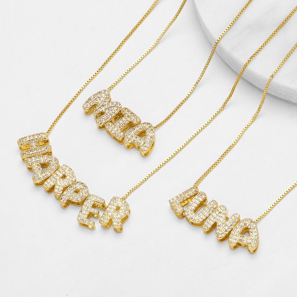 1 Paire De Pendentifs Pour Femme En Forme De Lettre Simple Et Décontractée, En Cuivre Plaqué Or Et Zircon h5Image3