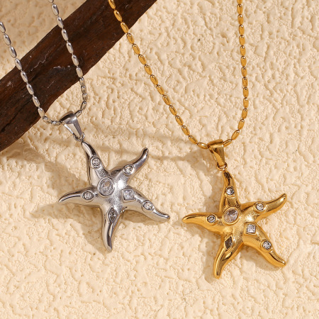 Collier pendentif femme OL Turtle en acier inoxydable étanche couleur or, collection luxe 1 pièce