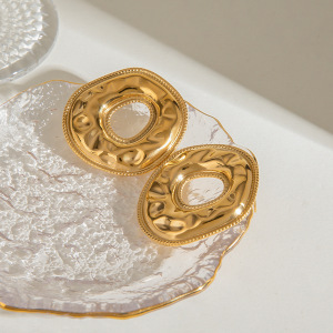 1 Paire De Boucles D'Oreilles À Tige Élégantes En Acier Inoxydable Plaqué Or  Pour Femme, Série Classique h5 Image3
