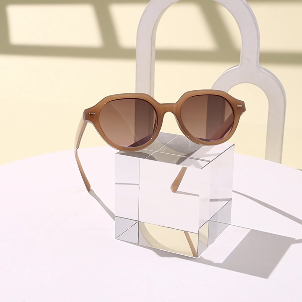 Lunettes De Soleil Simples En Plastique De Couleur Unie Pour Femmes, 1 Pièce Image4