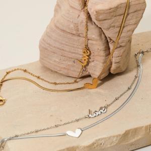 Bracelet De Cheville Pour Femme En Acier Inoxydable Doré Avec Motif Cœur h5 Image3