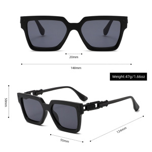 Lunettes De Soleil Pour Femme, Série Simple, 1 Pièce, En Alliage De Couleurs Mélangées, Pour Tous Les Jours h5 Image10