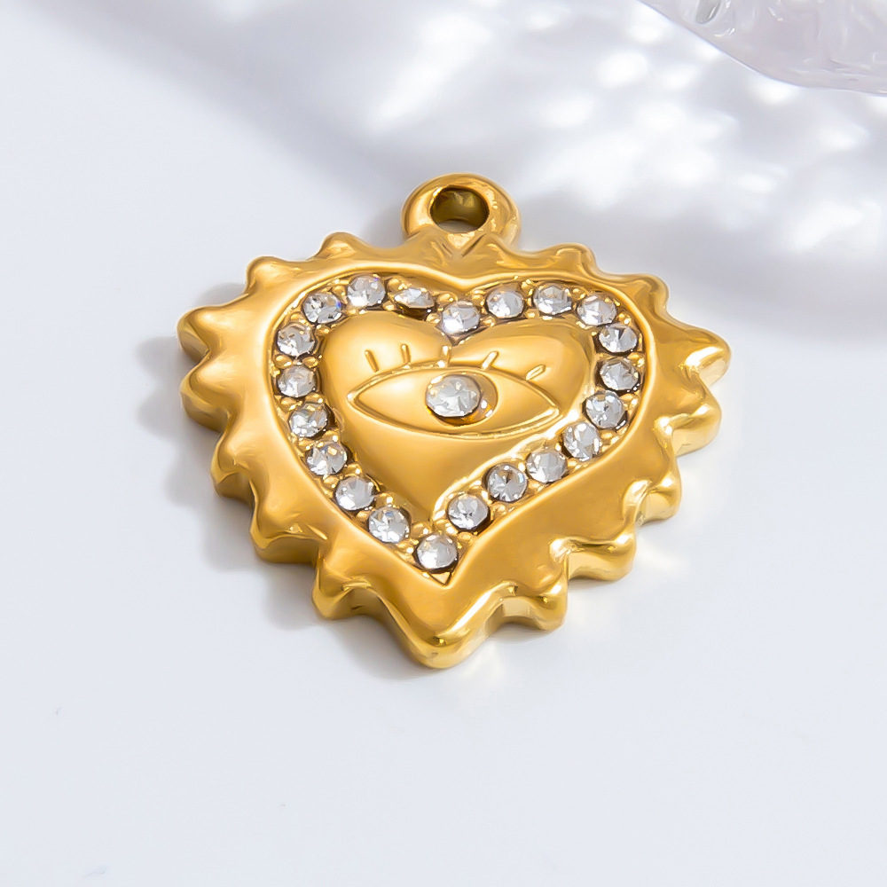 Pendentif Rétro Œil Classique En Acier Inoxydable Étanche Couleur Or, À Faire Soi-Même, Pour Femme (1 Pièce) Image4