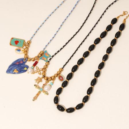 Collier pendentif élégant en forme de croix, en acier inoxydable, couleur or, étanche, collection Sophisticated Series