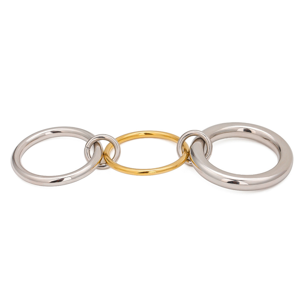 Bague Simple Pour Femme, En Acier Inoxydable Massif, Étanche, Couleur Or. Image5