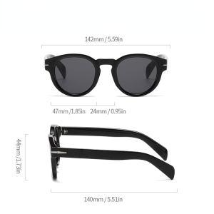 Lunettes De Soleil Rétro En Plastique De Couleur Unie Pour Femme, Série Simple, 1 Pièce h5 Image4