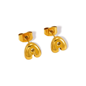 1 Paire De Boucles D'Oreilles À Tige Élégantes En Acier Titane Plaqué Or Pour Femme, Série Simple h5 Image6