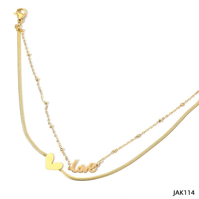 Bracelet De Cheville Pour Femme En Acier Inoxydable Doré Avec Motif Cœur 