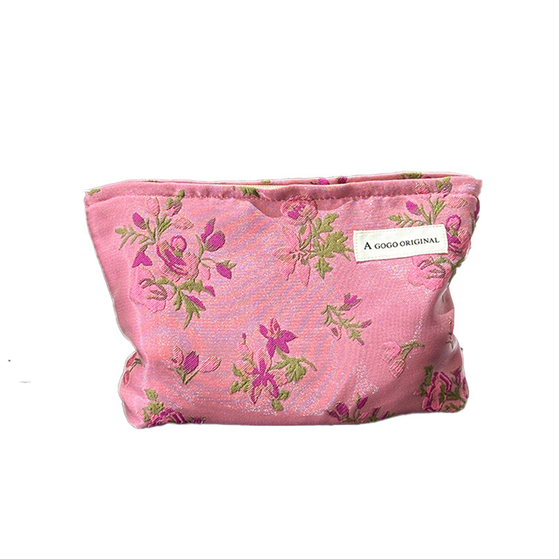 Sac À Main En Polyester Pour Femme, Série Luxueuse, Motif Floral Rétro, 1 Pièce Image10