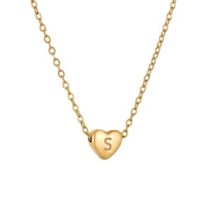 Collier Avec Pendentif En Acier Titane Plaqué Or Pour Femme, Série Simple, Lettre Quotidienne h5 Image6