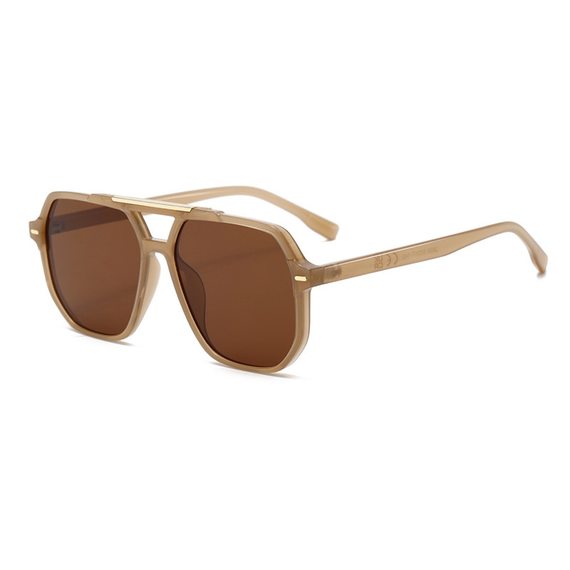 Lunettes De Soleil En Plastique À Imprimé Léopard Pour Femme, Série Simple, 1 Pièce h5Image4