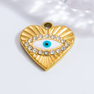 Pendentif Rétro Œil Classique En Acier Inoxydable Étanche Couleur Or, À Faire Soi-Même, Pour Femme (1 Pièce) h5 Image6