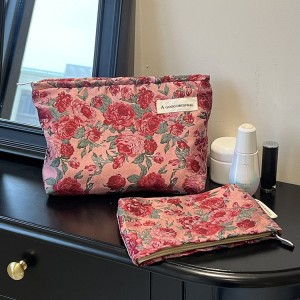 Sac À Main En Polyester Pour Femme, Série Romantique, Motif Fleurs Douces, 1 Pièce h5 Image4