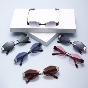 Lunettes De Soleil Pour Femmes, Série Simple, Couleur Unie, En Alliage, 1 Pièce h5 Image9