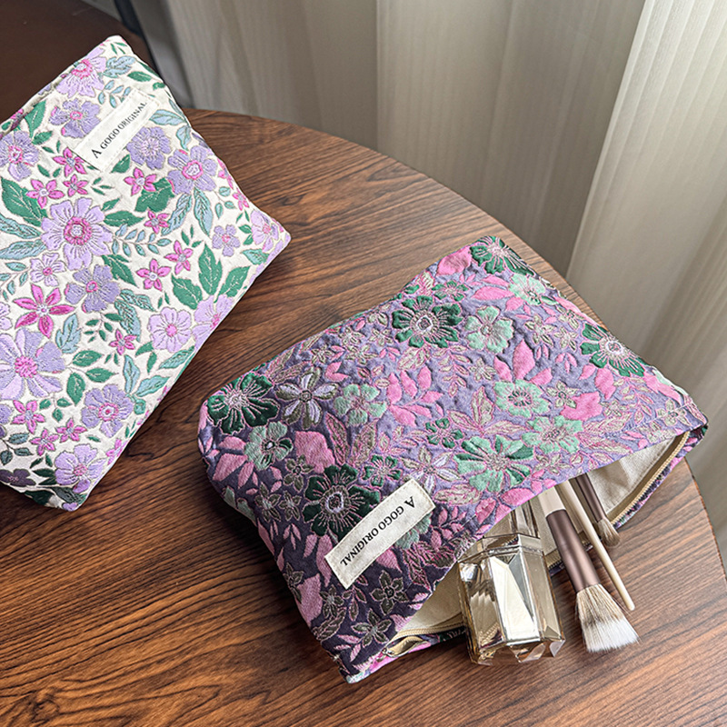 Sac À Main En Toile À Fleurs Naturelles Pour Femme, Série Romantique, 1 Pièce Image5