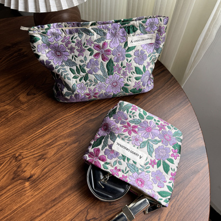 Sac à main en toile à fleurs naturelles pour femme, série romantique, 1 pièce