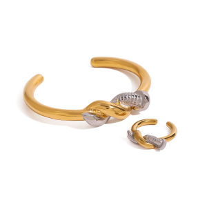 Bracelet Pour Femme 1 Pièce Designable Series Original Nail Knot, En Acier Inoxydable De Couleurs Assorties, Étanche, Couleur Or Et Argent h5 Image12