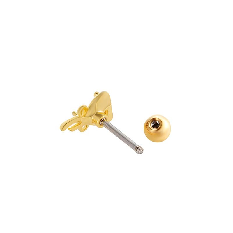 Boucles D'Oreilles À Tige En Acier Titane Et Zircon Pour Femme, 1 Pièce, Nœud Papillon Doux Image6