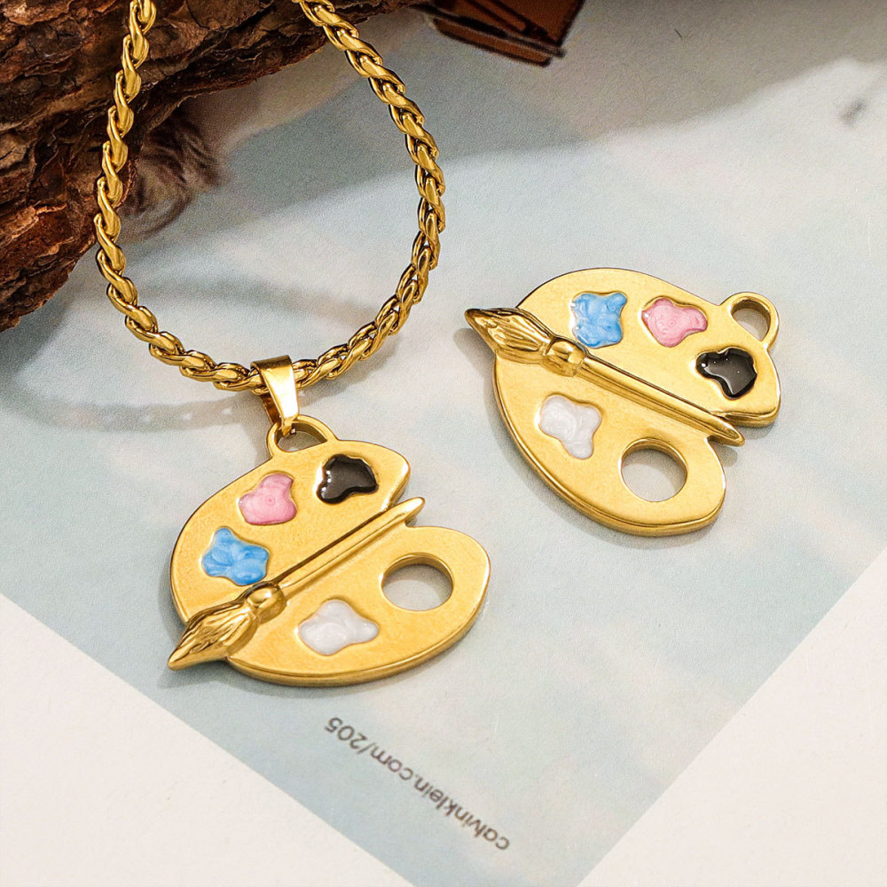 1 Paire De Pendentifs Pour Femme En Forme De Cœur, Série Simple, Plaqués Or  Image3