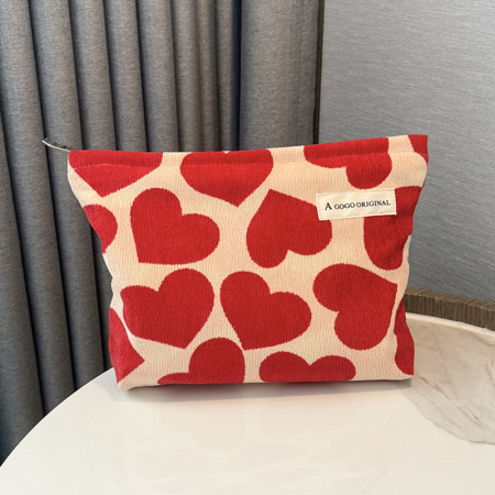 Sac pour femme en velours côtelé Sweet Heart, série romantique, 1 pièce