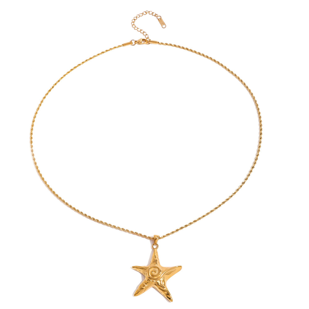 Collier Avec Pendentif Tortue De Vacances En Acier Inoxydable Plaqué Or Pour Femme, Série Simple, 1 Pièce h5Image6