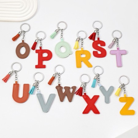 1 breloque de sac unisexe en PU, série simple, décontractée, lettre 2