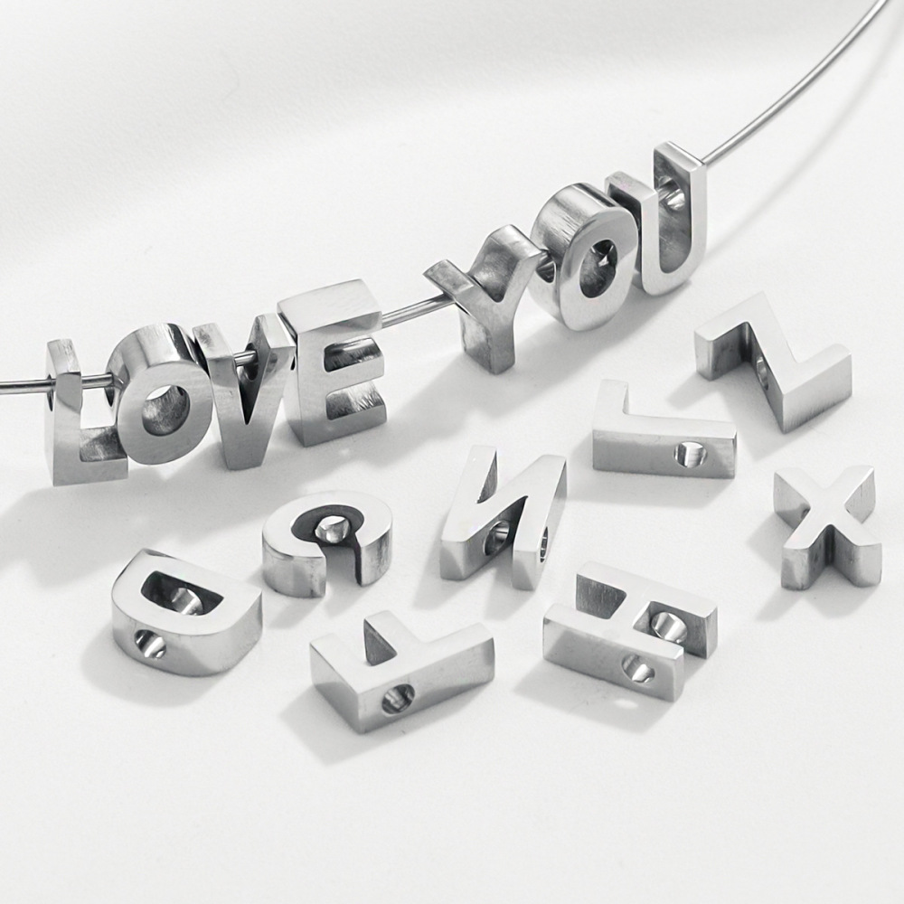 1 Paire De Pendentifs Unisexes À Lettres Décontractées De La Série Simple h5Image3