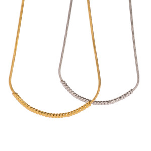 Collier Chaîne Géométrique Simple En Acier Inoxydable Plaqué Or Pour Femme, 1 Pièce h5 Image4