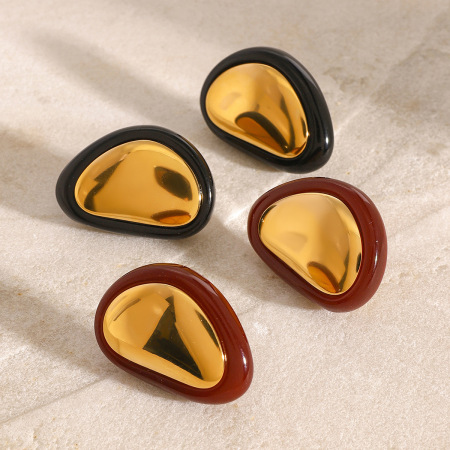 1 paire de boucles d'oreilles classiques en acier inoxydable étanches 2