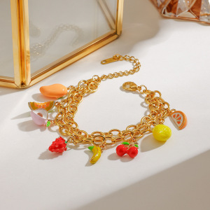 Collier Pendentif Femme En Acier Inoxydable, Couleur Or, Motif Fruit Naturel, Série Polychrome (1 Pièce) h5 Image9