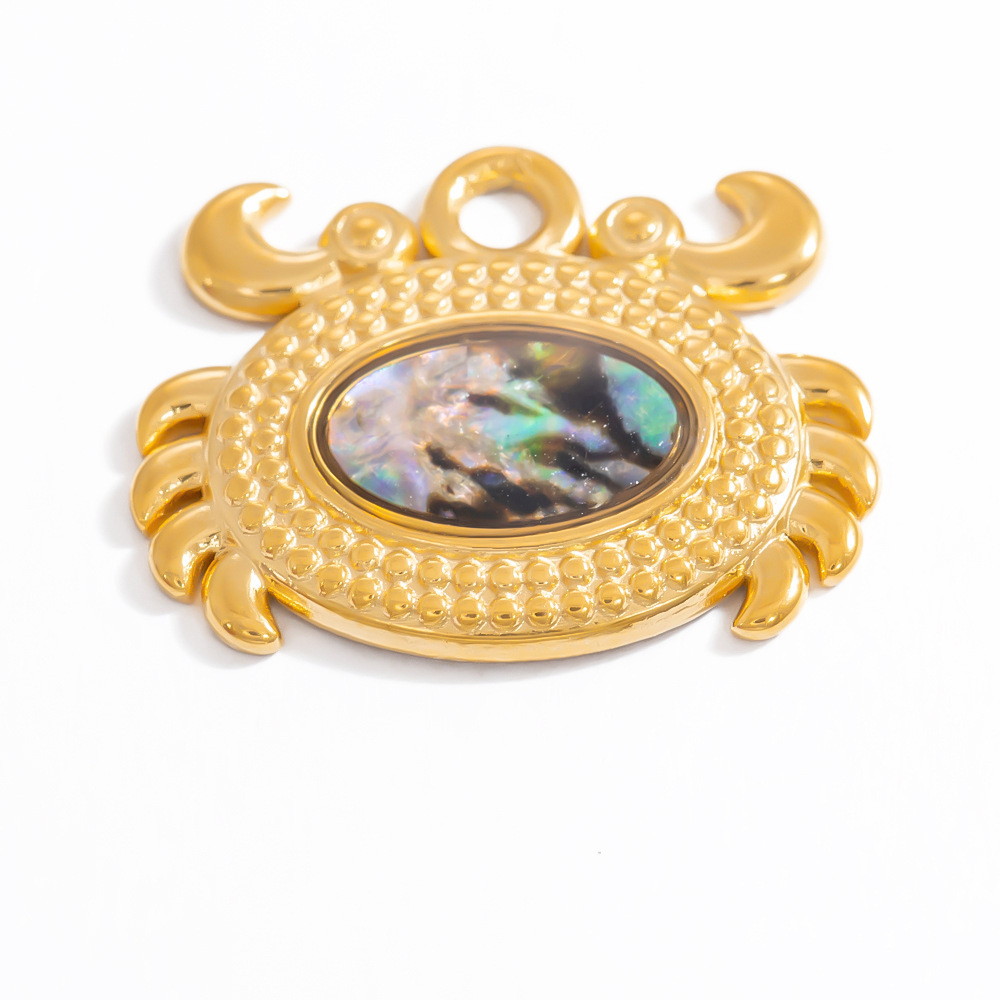 Pendentif Femme En Acier Inoxydable Couleur Or, Forme Délicate De Conque, Collection Classique (1 Pièce) Image8