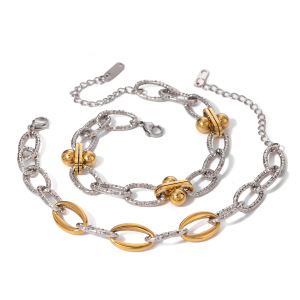 1 Paire De Bracelets Exquis De Style Rétro Hong Kong Pour Filles En Acier Inoxydable Or , Couleur Or Et Argent Assortis, Bracelet À Chaîne Épaisse À Motif Marteau De Style O, Bracelet À Chaîne Pour Femmes h5 Image4