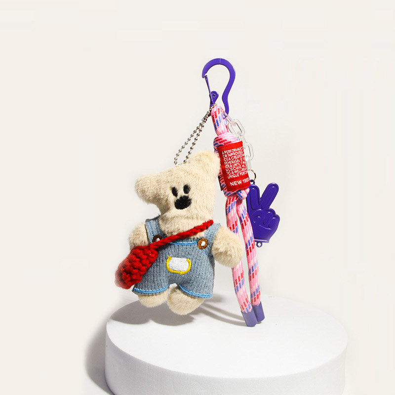 1 Pièce - Adorable Peluche Chien Portant Un Sac À Dos - Porte-Clés Pour Sac À Main Femme h5Image5