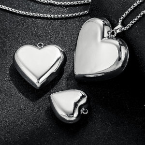 1 Paire De Pendentifs Simples En Forme De Cœur, En Acier Inoxydable Étanche, Pour Femmes h5 Image5