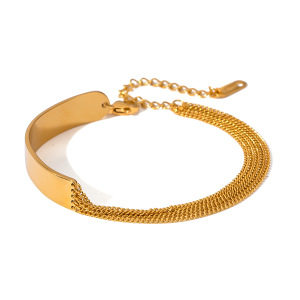 Bracelet Chaîne Étanche En Acier Inoxydable Couleur Or (1 Pièce) h5 Image4