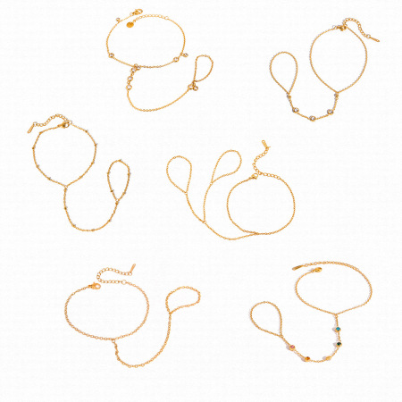 Bracelet à maillons pour femme, collection Classique, finitions délicates, acier inoxydable, couleur or, étanche, 1 pièce.