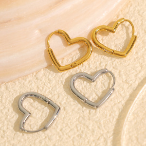 1 Paire De Boucles D'Oreilles Créoles Géométriques Quotidiennes En Acier Titane Plaqué Or  Pour Femme h5 Image4