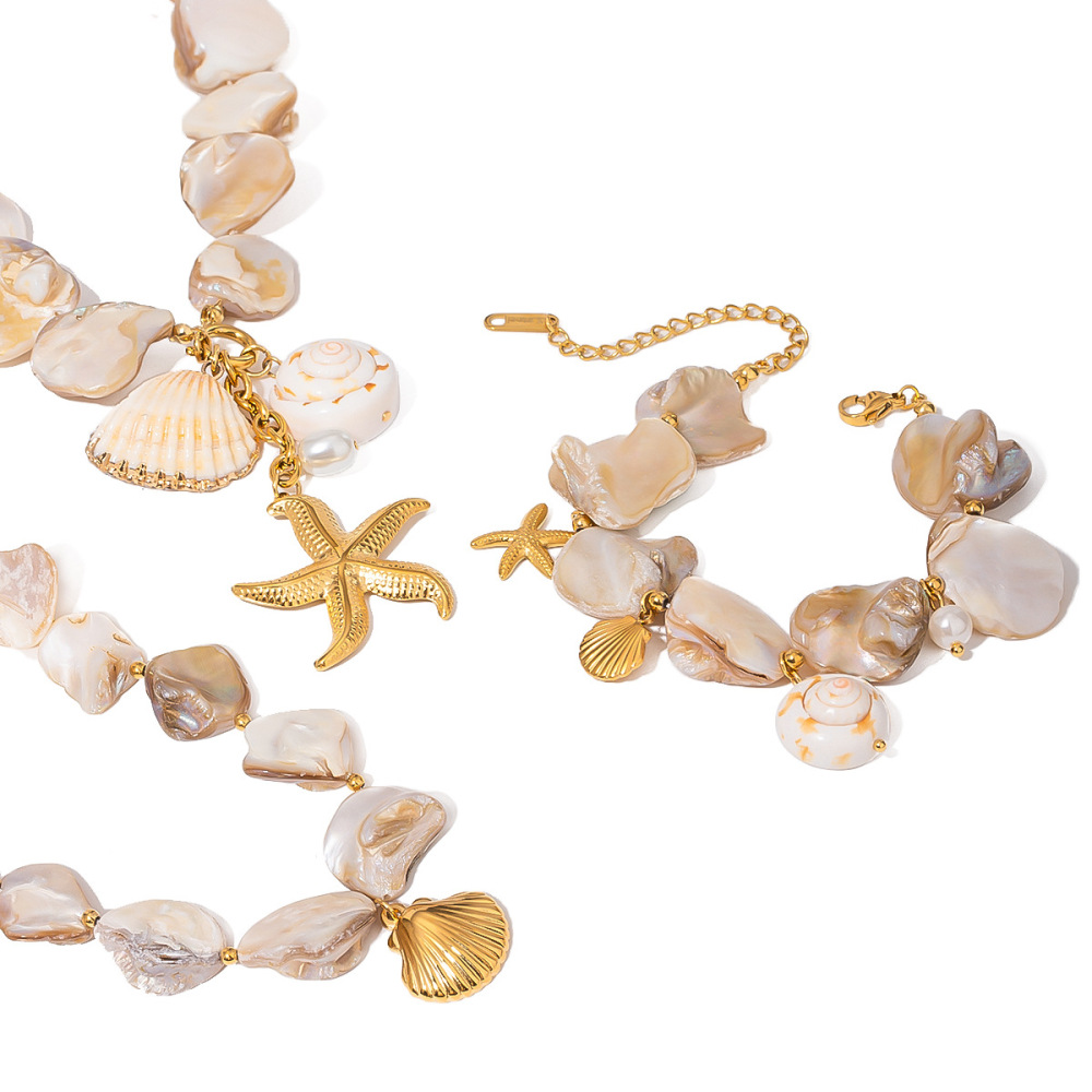 Bracelet De Perles Pour Femme, Série Simple Vacation Turtle, En Acier Inoxydable Plaqué Or , 1 Pièce Image6