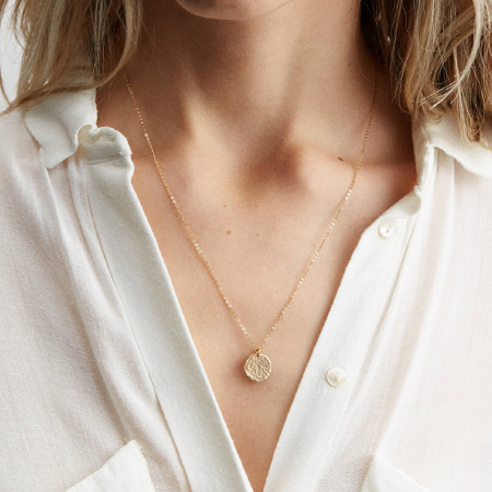 Collier simple pour femme, 1 pièce, en acier inoxydable, couleur or, étanche, avec chaîne simple.