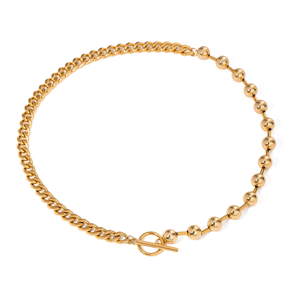 Collier Avec Pendentif En Acier Inoxydable Plaqué Or  Pour Femme, Série Simple, Style Ins Image6