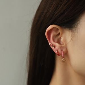 1 Paire De Boucles D'Oreilles En Alliage Pour Femme, Série Romantique, Motif Cœur Mignon h5 Image4