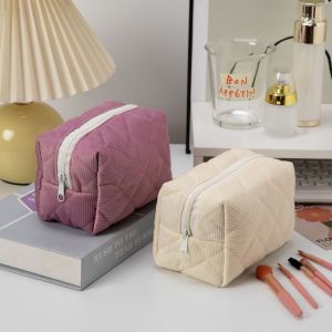 1 Paire De Sacs Simples En Velours Côtelé De Couleur Unie Pour Femmes h5 Image4