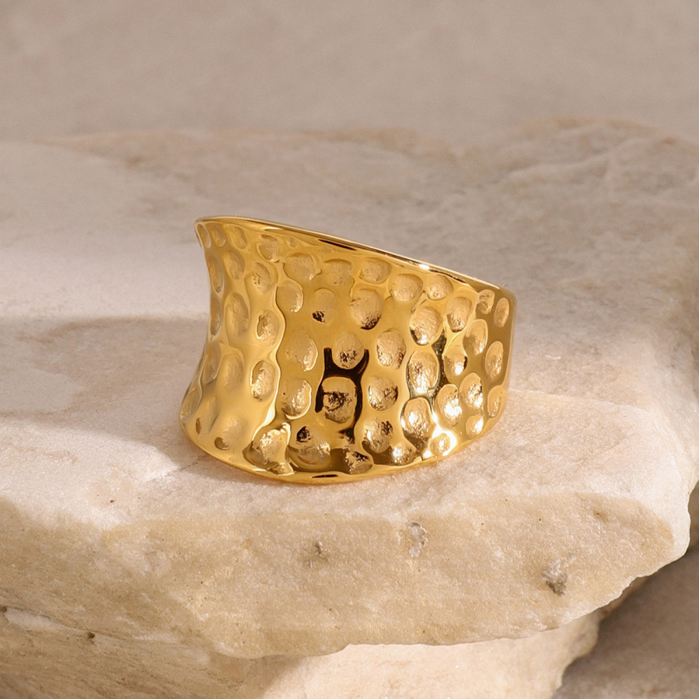 Bague Simple Pour Femme, Style Rétro, En Acier Inoxydable Uni, Étanche. Image4