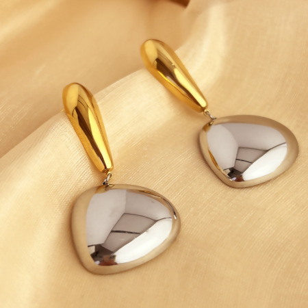 Boucles d'oreilles femme étanches en acier inoxydable, forme goutte simple (1 paire) 2