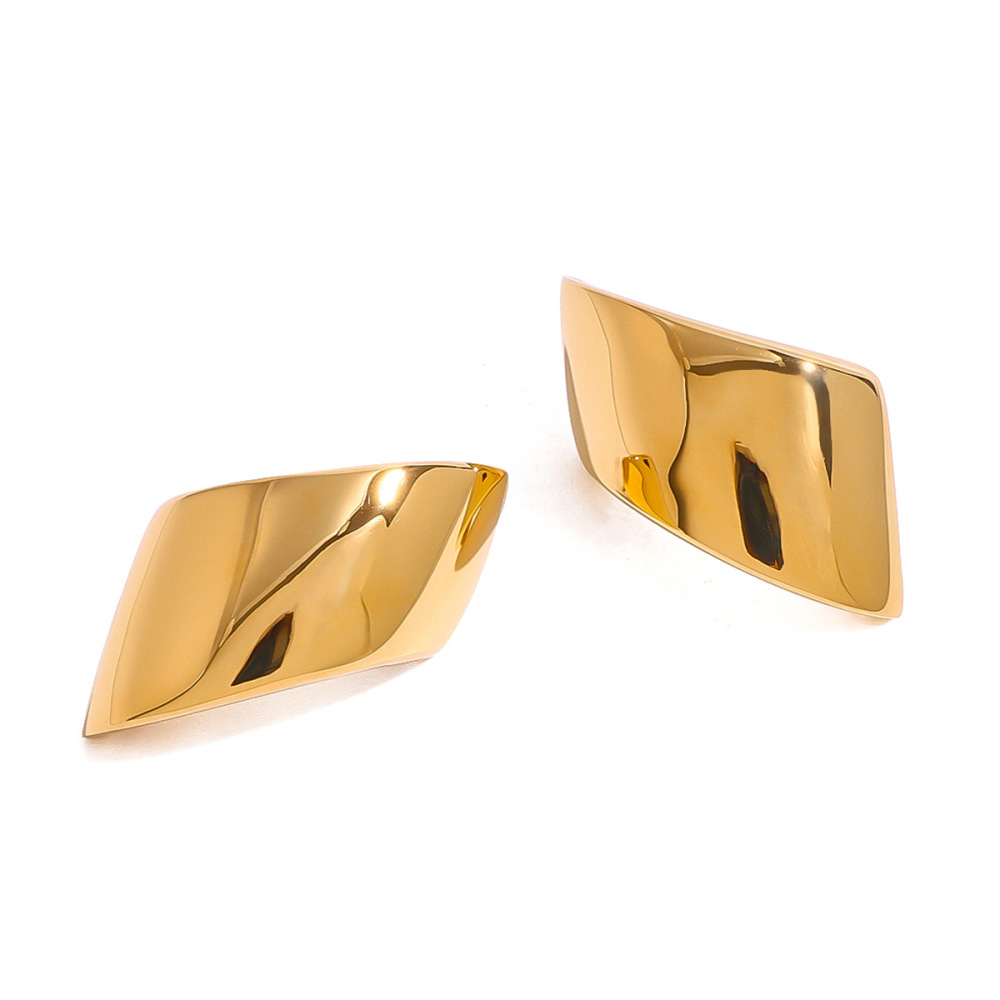 1 Paire De Boucles D'Oreilles À Clous Étanches En Acier Inoxydable Uni Image4