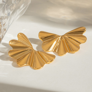 1 Paire De Boucles D'Oreilles À Tige Rétro En Acier Inoxydable Plaqué Or Pour Femme, Série Classique h5 Image3