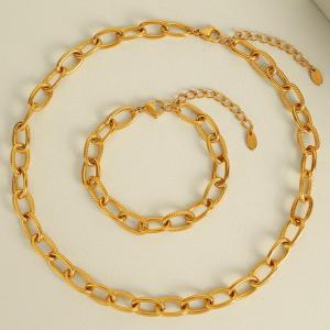 Collier Chaîne Pour Femme, Série Simple, Classique, Couleur Unie, Acier Titane, Couleur Or h5 Image7